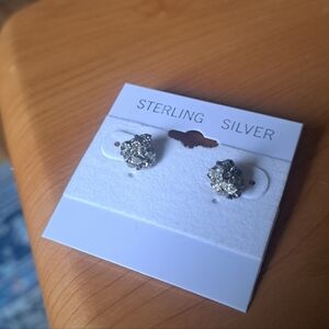 Raw Pyrite Sterling Silver Earrings NEW